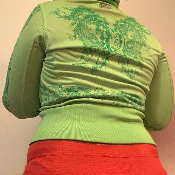 Print green bomber jacket - Picture 3 of 4